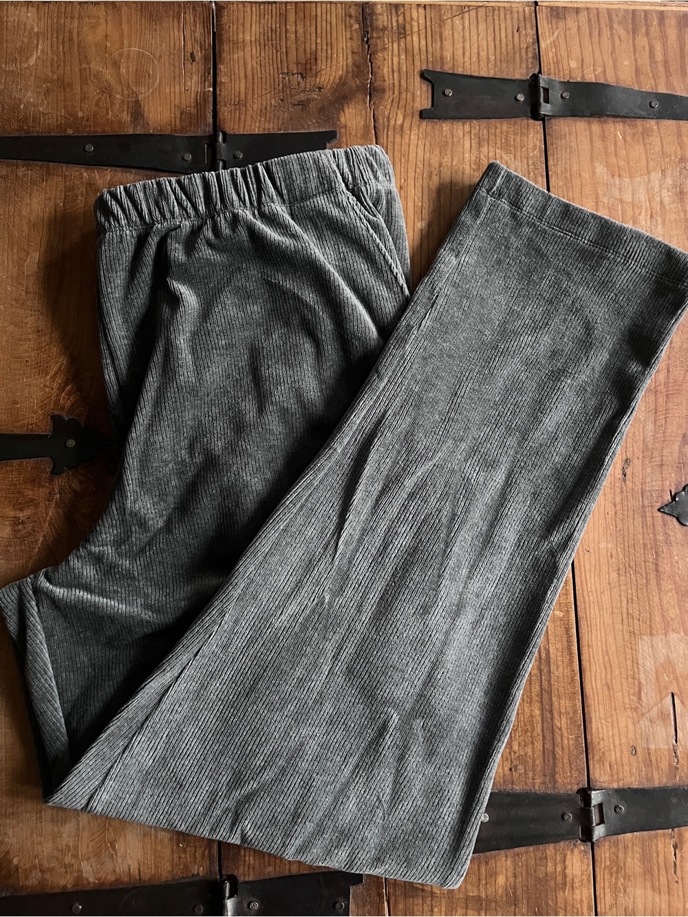 Lands' End Gray Corduroy Pull-on Pants